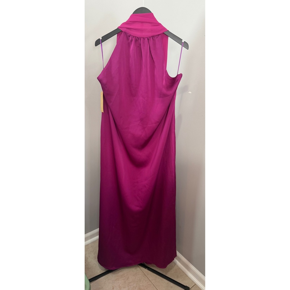 Few Moda o.p.t. Alessia Dress SZ L Orchid Satin Halter Maxi Gown Weding